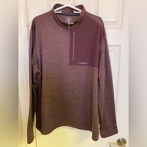 G.H. Bass & Co. Men's Burgundy Quarter Zip Long Sleeve Shirt XXL